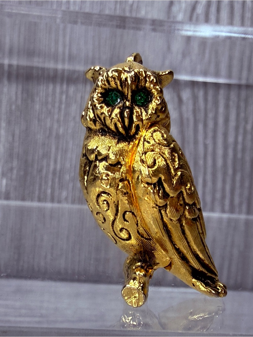 Max Factor Owl perfume Pendant Vintage Costume Jewelry Max FactorGold Tone
